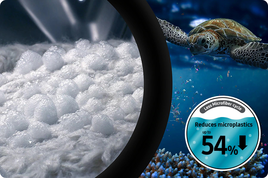 Το πρόγραμμα «Less Microfiber cycle» μειώνει τα μικροπλαστικά έως και 54%. Αυτό γίνεται για την πρόληψη της ρύπανσης των ωκεανών.